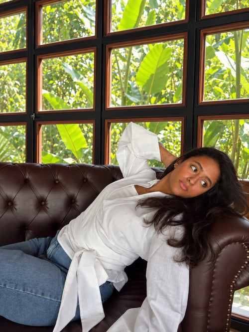 White Linen Blouse