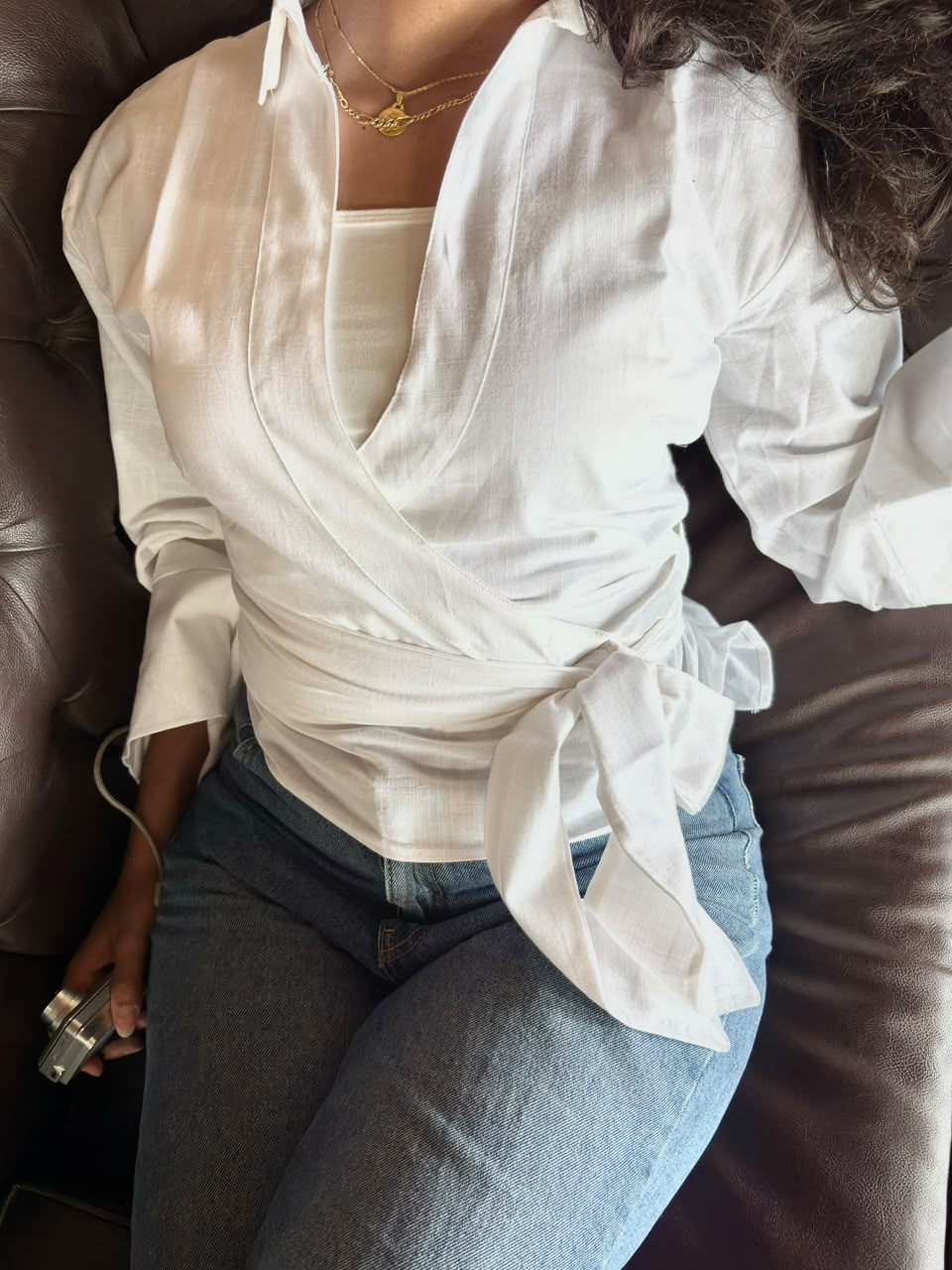 White Linen Blouse